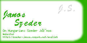 janos szeder business card